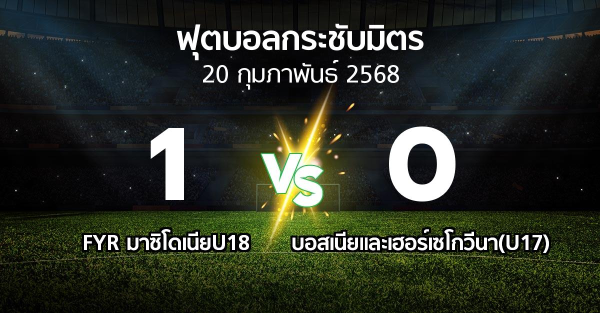 โปรแกรมบอล : FYR มาซิโดเนียU18 vs บอสเนียและเฮอร์เซโกวีนา(U17) (ฟุตบอลกระชับมิตร)
