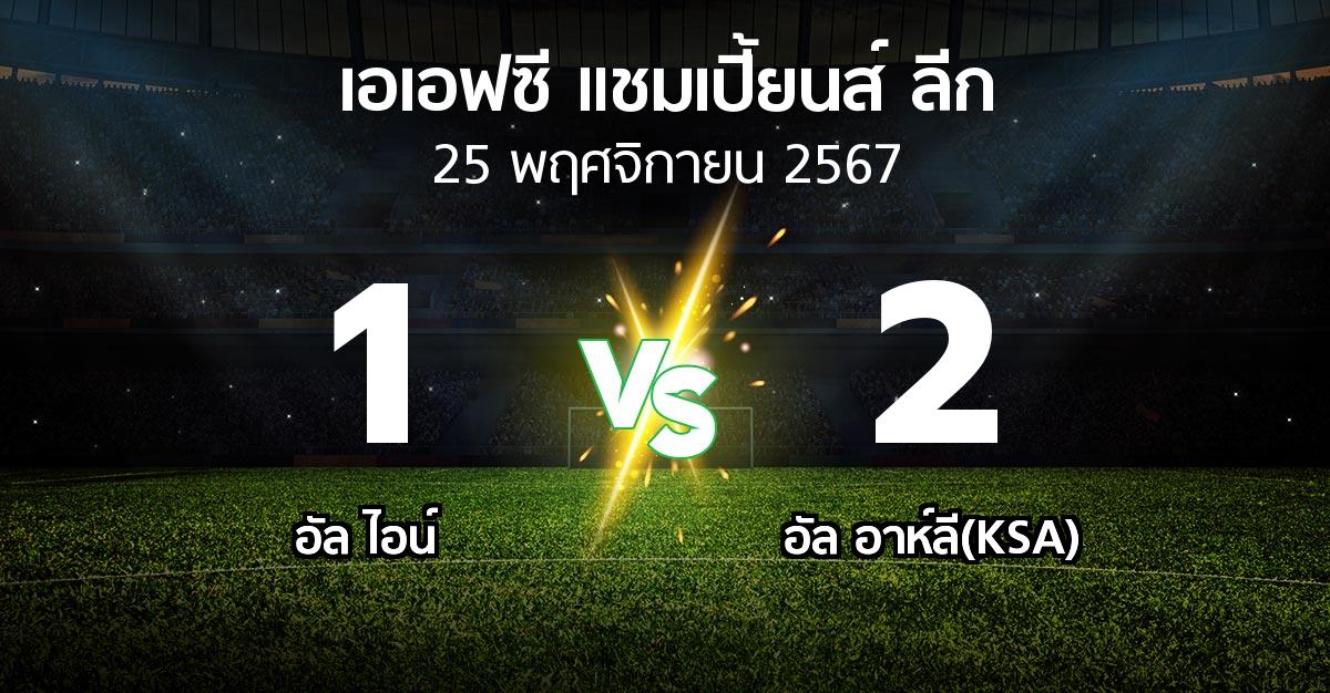 ผลบอล : อัล ไอน์ vs อัล อาห์ลี(KSA) (เอเอฟซีแชมเปี้ยนส์ลีก 2024-2025)