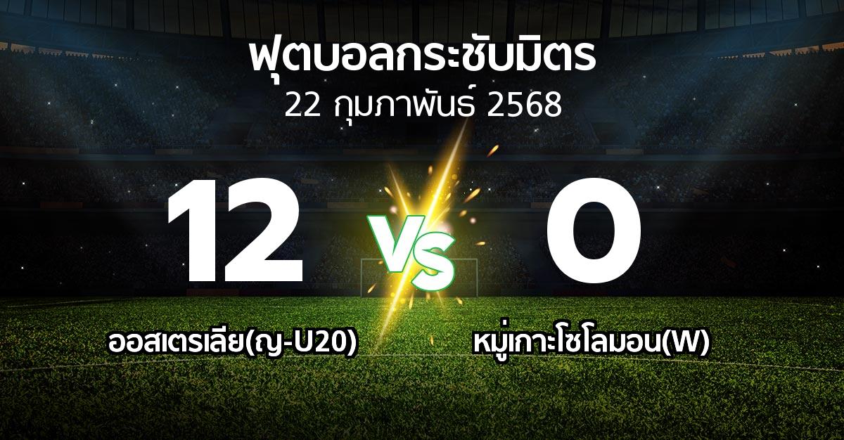 โปรแกรมบอล : ออสเตรเลีย(ญ-U20) vs หมู่เกาะโซโลมอน(W) (ฟุตบอลกระชับมิตร)
