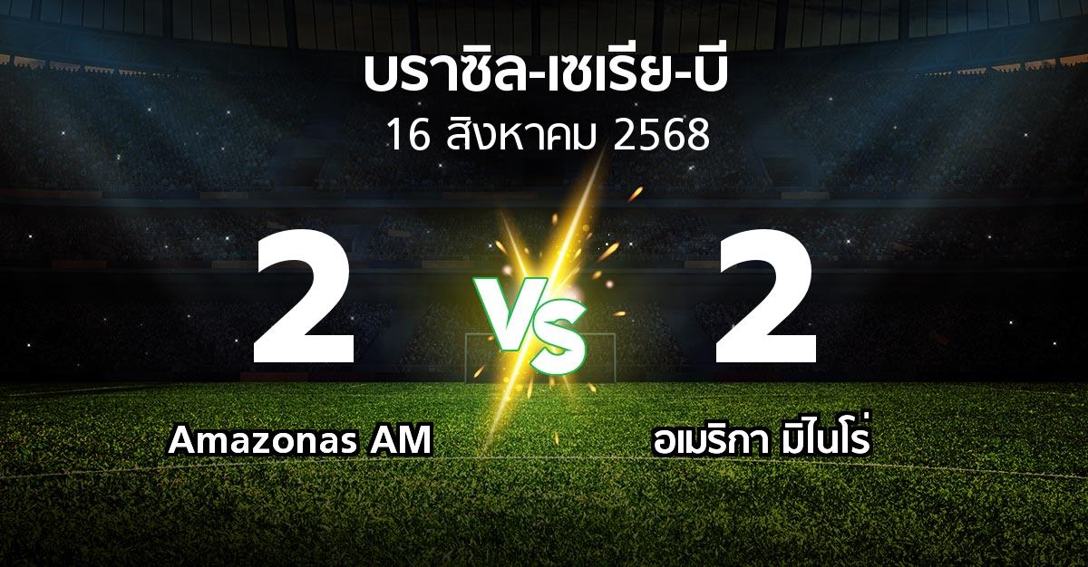 ผลบอล : Amazonas AM vs อเมริกา มิไนโร่ (บราซิล-เซเรีย-บี 2025)