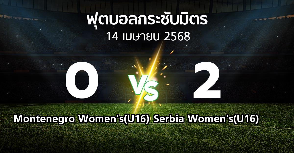 โปรแกรมบอล : Montenegro Women's(U16) vs Serbia Women's(U16) (ฟุตบอลกระชับมิตร)