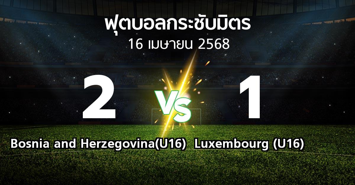 โปรแกรมบอล : Bosnia and Herzegovina(U16) vs Luxembourg (U16) (ฟุตบอลกระชับมิตร)