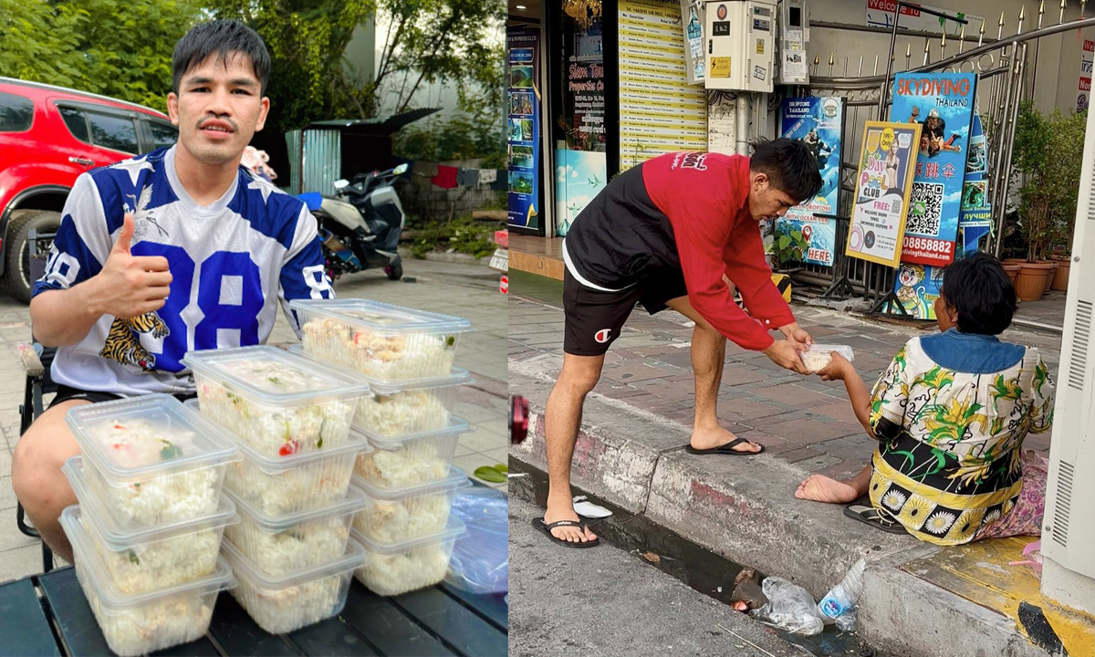 น้ำใจนักสู้! "นักรบ แฟร์เท็กซ์" ทำข้าวกล่องลุยบริจาคให้คนไร้บ้าน