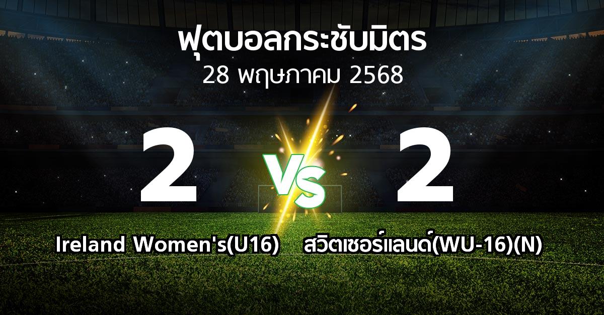 โปรแกรมบอล : Ireland Women's(U16) vs สวิตเซอร์แลนด์(WU-16)(N) (ฟุตบอลกระชับมิตร)