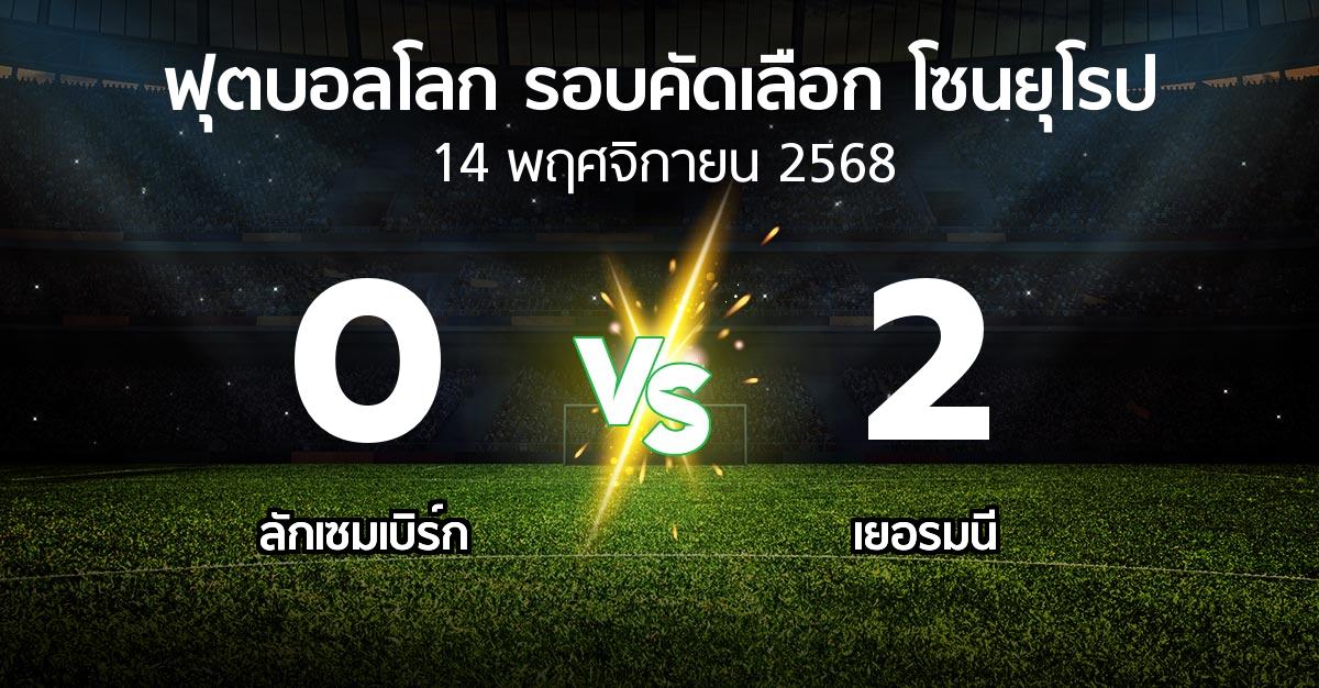 ผลบอล : ลักเซมเบิร์ก vs เยอรมนี (ฟุตบอลโลก-รอบคัดเลือก-โซนยุโรป 2025-2026)