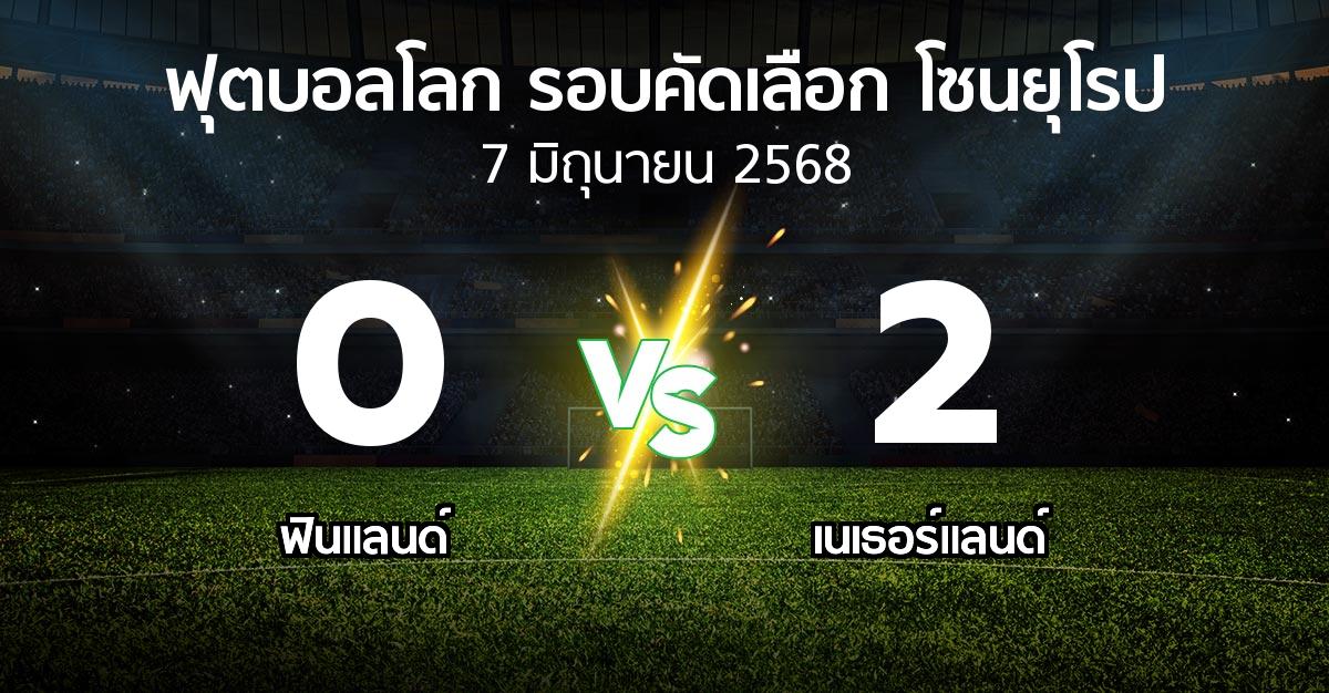 ผลบอล : ฟินแลนด์ vs เนเธอร์แลนด์ (ฟุตบอลโลก-รอบคัดเลือก-โซนยุโรป 2025-2026)