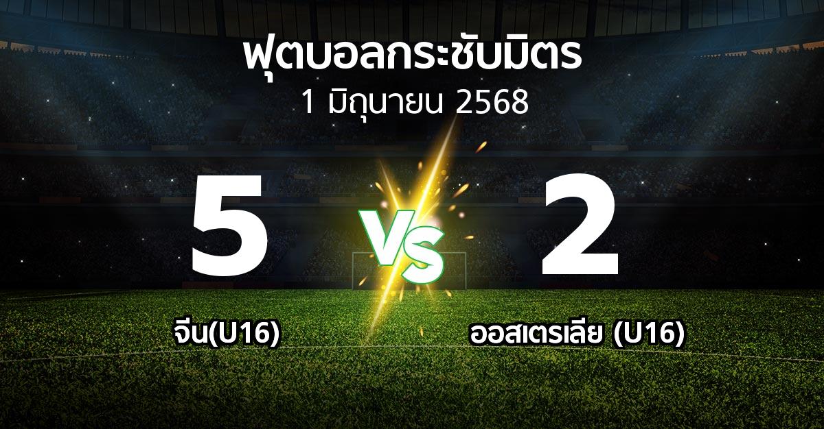 โปรแกรมบอล : จีน(U16) vs ออสเตรเลีย (U16) (ฟุตบอลกระชับมิตร)