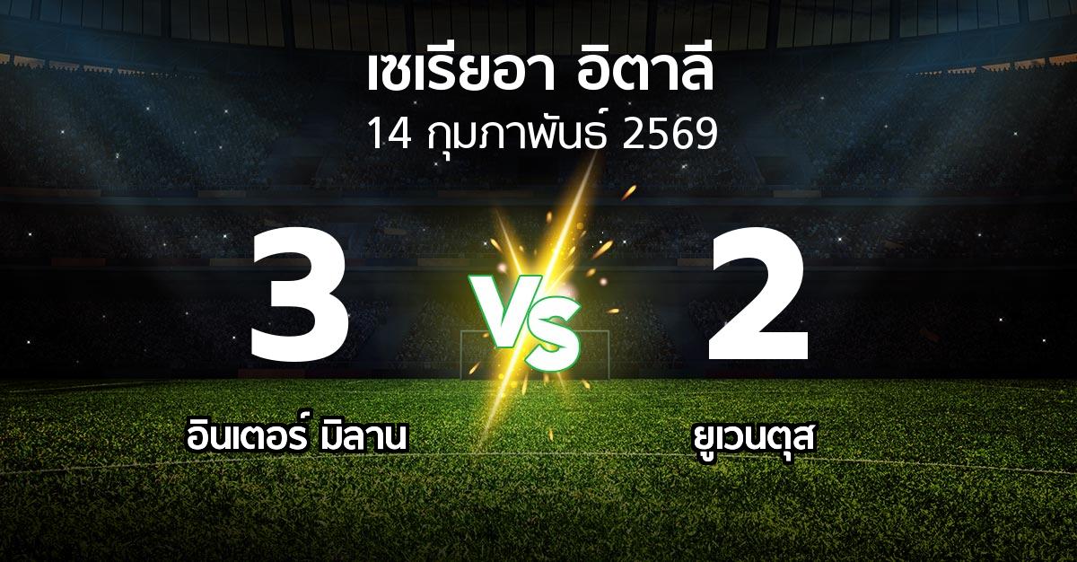 ผลบอล : อินเตอร์ มิลาน vs ยูเวนตุส (เซเรีย อา 2025-2026)