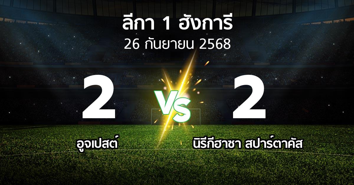 ผลบอล : อูจเปสต์ vs นิรีกีฮาซา สปาร์ตาคัส (ลีกา-1-ฮังการี 2025-2026)
