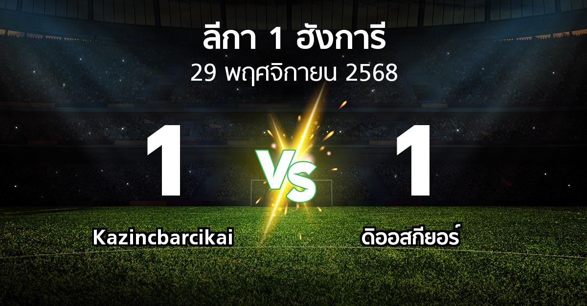 ผลบอล : Kazincbarcikai vs ดิออสกียอร์ (ลีกา-1-ฮังการี 2025-2026)
