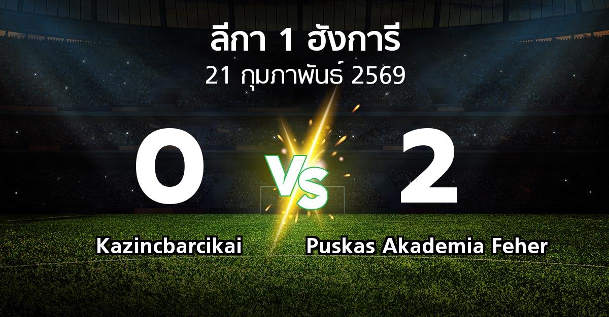 ผลบอล : Kazincbarcikai vs Puskas Akademia Feher (ลีกา-1-ฮังการี 2025-2026)