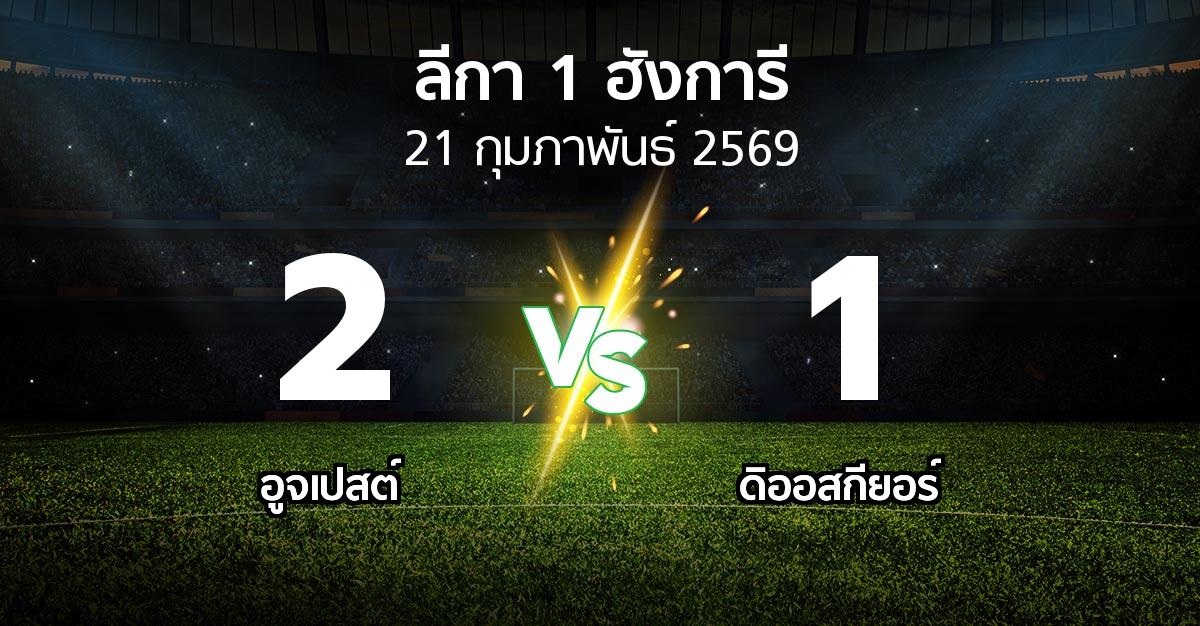 ผลบอล : อูจเปสต์ vs ดิออสกียอร์ (ลีกา-1-ฮังการี 2025-2026)