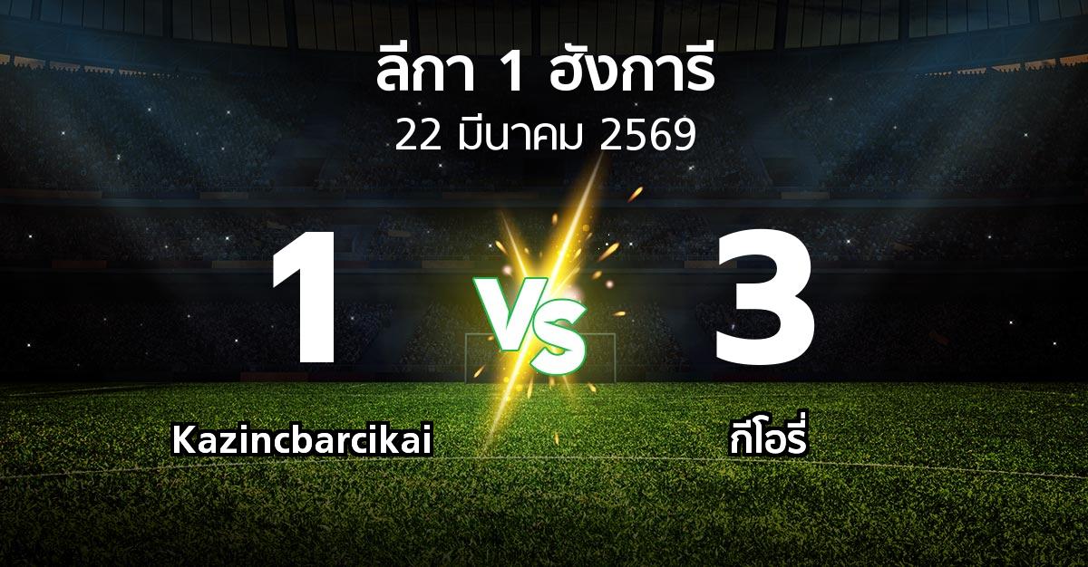 ผลบอล : Kazincbarcikai vs กีโอรี่ (ลีกา-1-ฮังการี 2025-2026)