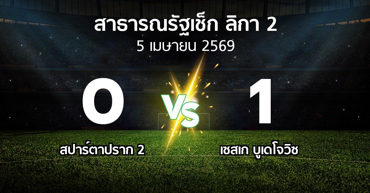 ผลบอล : สปาร์ตาปราก 2 vs เซสเก บูเดโจวิซ (สาธารณรัฐเช็ก-ลิกา-2 2025-2026)