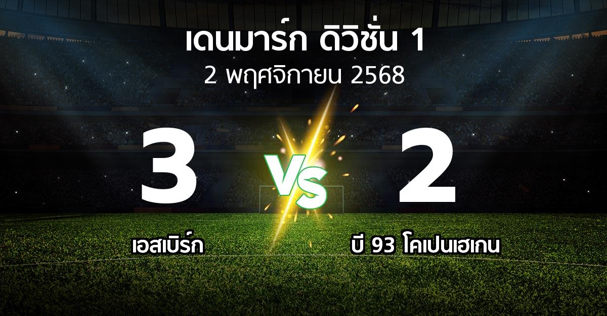 ผลบอล : เอสเบิร์ก vs บี 93 โคเปนเฮเกน (เดนมาร์ก-ดิวิชั่น-1 2025-2026)
