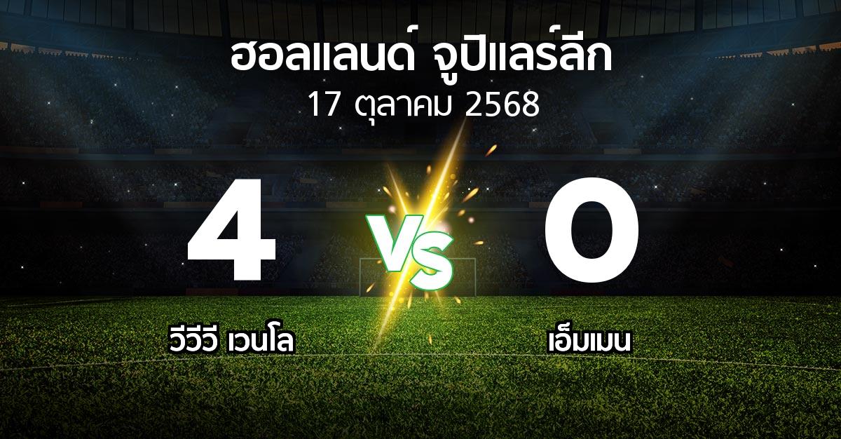 ผลบอล : VVV vs เอ็มเมน (ฮอลแลนด์-จูปิแลร์ลีก 2025-2026)