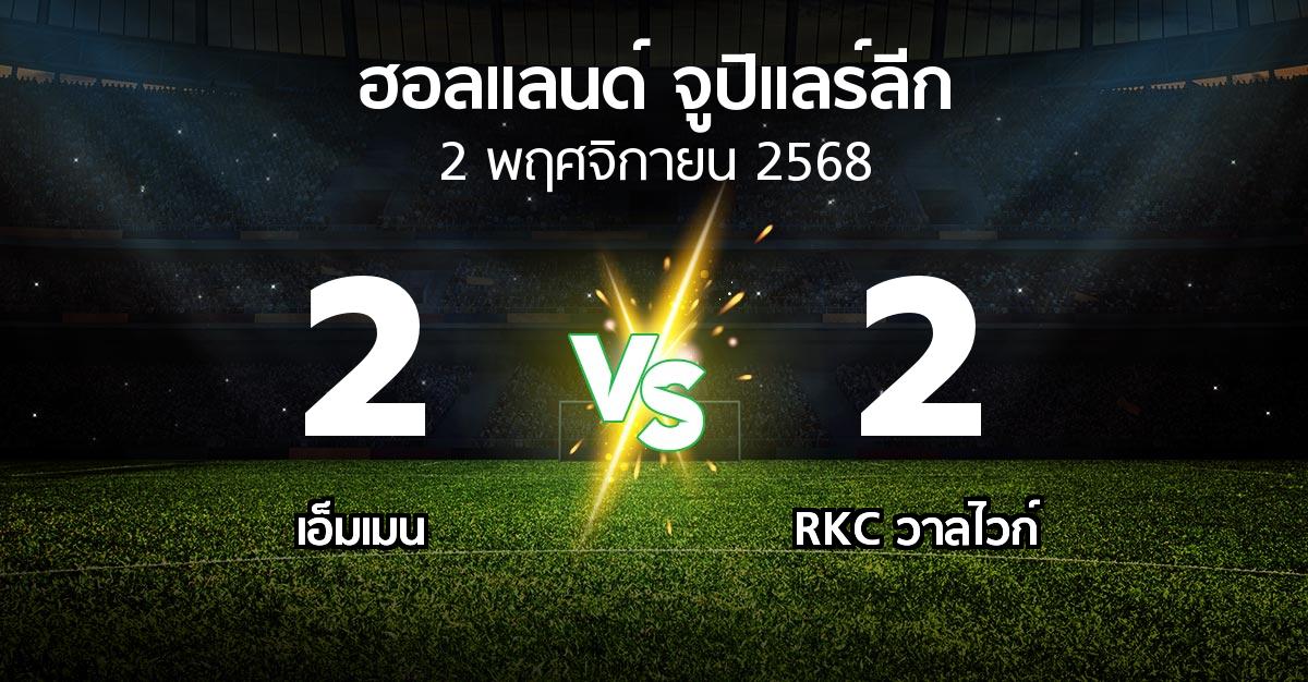 ผลบอล : เอ็มเมน vs วาลไวก์ (ฮอลแลนด์-จูปิแลร์ลีก 2025-2026)