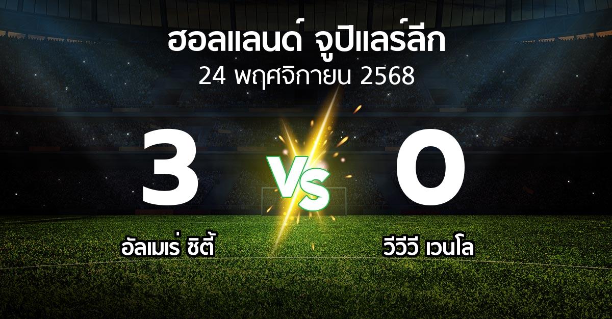 ผลบอล : อัลเมเร่ ซิตี้ vs VVV (ฮอลแลนด์-จูปิแลร์ลีก 2025-2026)