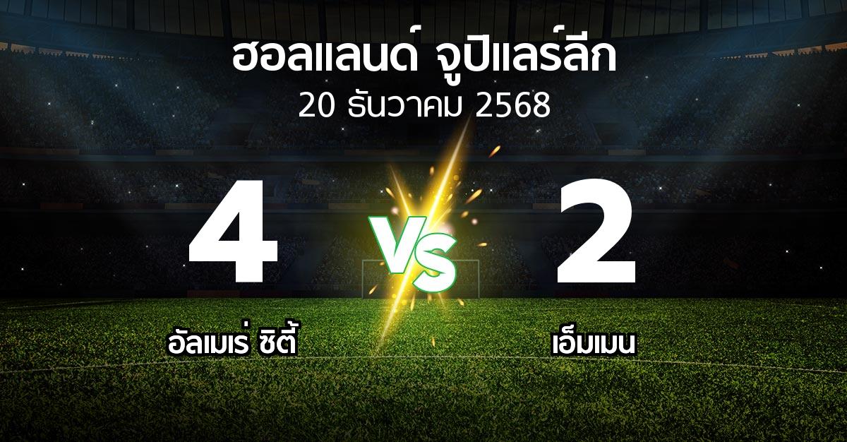 ผลบอล : อัลเมเร่ ซิตี้ vs เอ็มเมน (ฮอลแลนด์-จูปิแลร์ลีก 2025-2026)