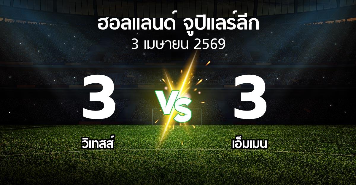 ผลบอล : วิเทสส์ vs เอ็มเมน (ฮอลแลนด์-จูปิแลร์ลีก 2025-2026)