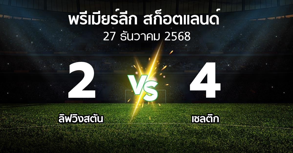 ผลบอล : ลิฟวิงสตัน vs เซลติก (สก็อตติชพรีเมียร์ลีก 2025-2026)