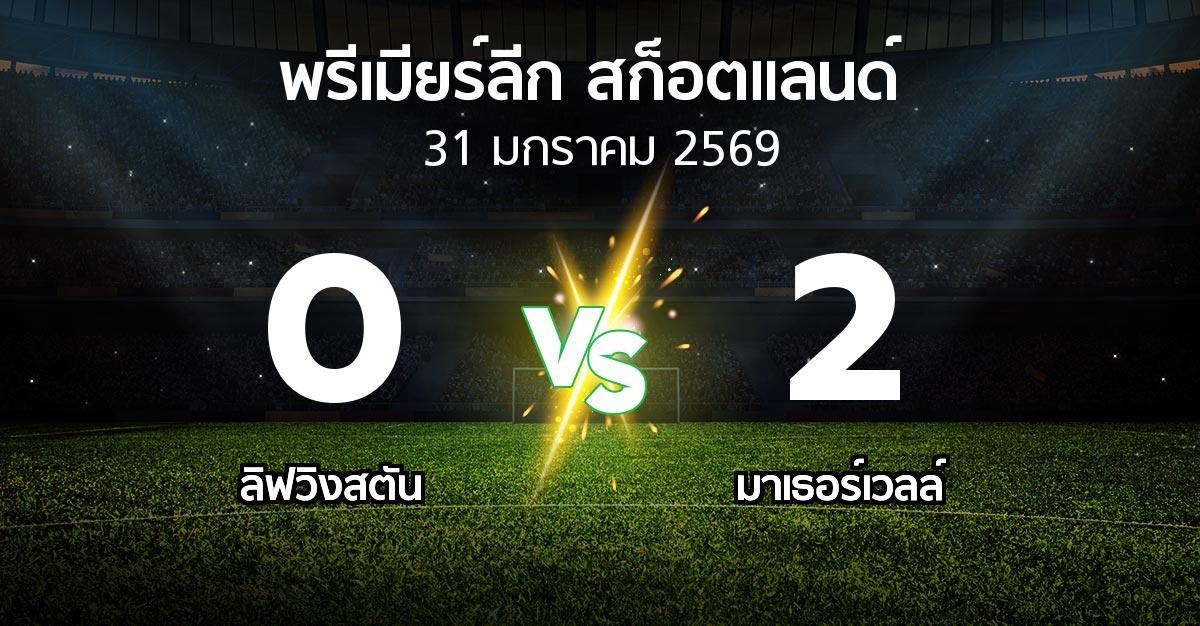 ผลบอล : ลิฟวิงสตัน vs มาเธอร์เวลล์ (สก็อตติชพรีเมียร์ลีก 2025-2026)
