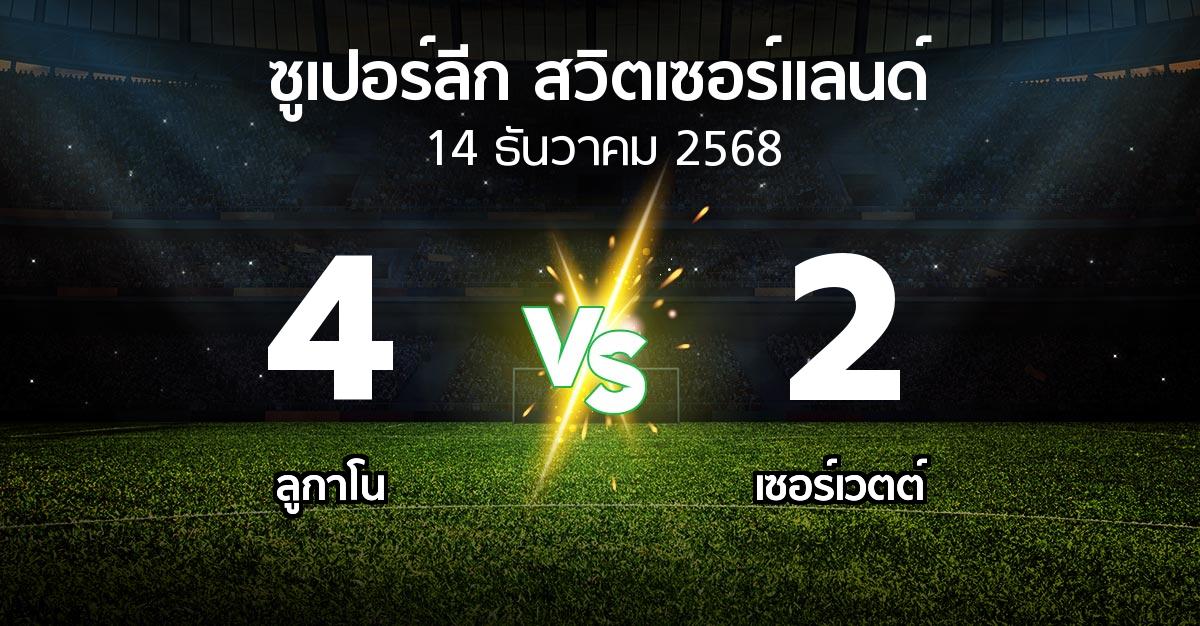 ผลบอล : ลูกาโน vs เซอร์เวตต์ (ซูเปอร์ลีก-สวิตเซอร์แลนด์ 2025-2026)