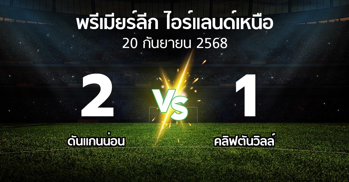 ผลบอล : ดันแกนน่อน vs คลิฟตันวิลล์ (พรีเมียร์ลีก-ไอร์แลนด์เหนือ 2025-2026)