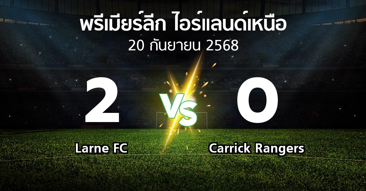 ผลบอล : Larne FC vs Carrick Rangers (พรีเมียร์ลีก-ไอร์แลนด์เหนือ 2025-2026)