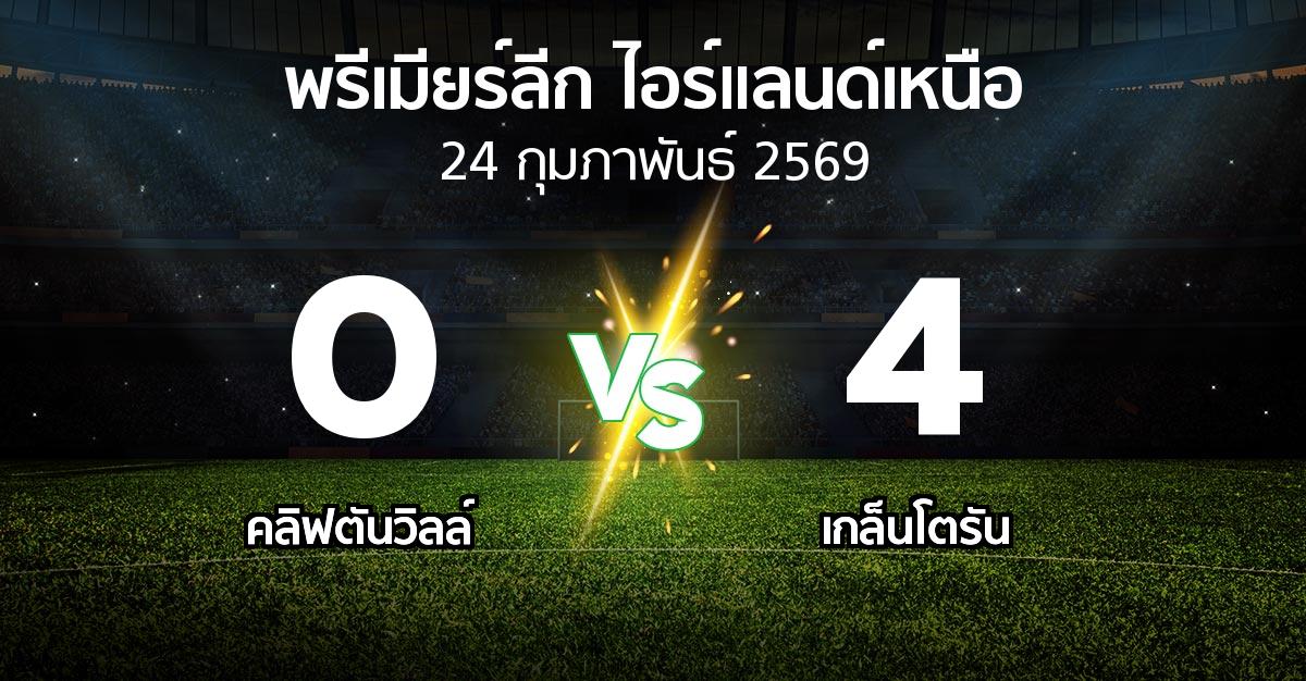 ผลบอล : คลิฟตันวิลล์ vs เกล็นโตรัน (พรีเมียร์ลีก-ไอร์แลนด์เหนือ 2025-2026)