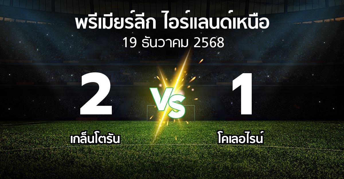 ผลบอล : เกล็นโตรัน vs โคเลอไรน์ (พรีเมียร์ลีก-ไอร์แลนด์เหนือ 2025-2026)