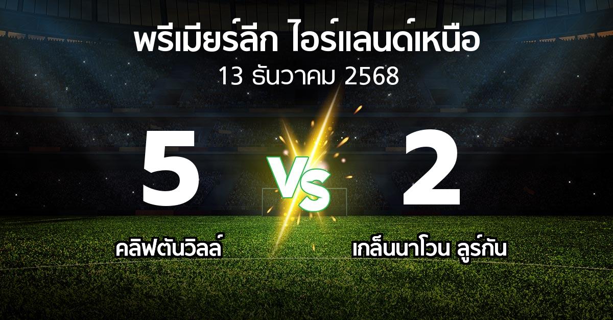 ผลบอล : คลิฟตันวิลล์ vs เกล็นนาโวน ลูร์กัน (พรีเมียร์ลีก-ไอร์แลนด์เหนือ 2025-2026)
