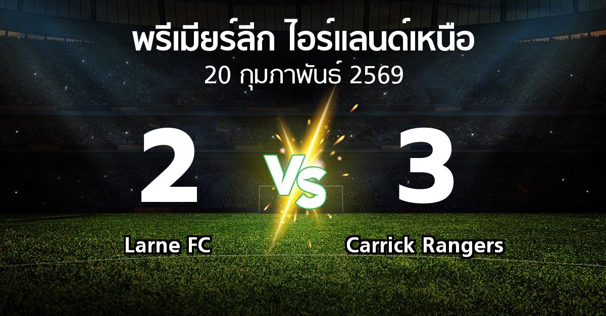 ผลบอล : Larne FC vs Carrick Rangers (พรีเมียร์ลีก-ไอร์แลนด์เหนือ 2025-2026)