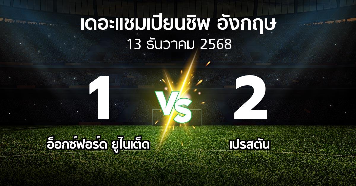 ผลบอล : อ็อกซ์ฟอร์ด ยูไนเต็ด vs เปรสตัน (เดอะ แชมเปียนชิพ 2025-2026)