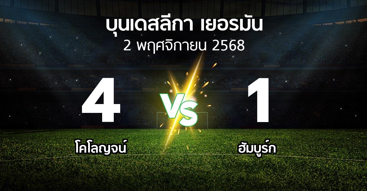 ผลบอล : โคโลญจน์ vs ฮัมบูร์ก (บุนเดสลีกา 2025-2026)