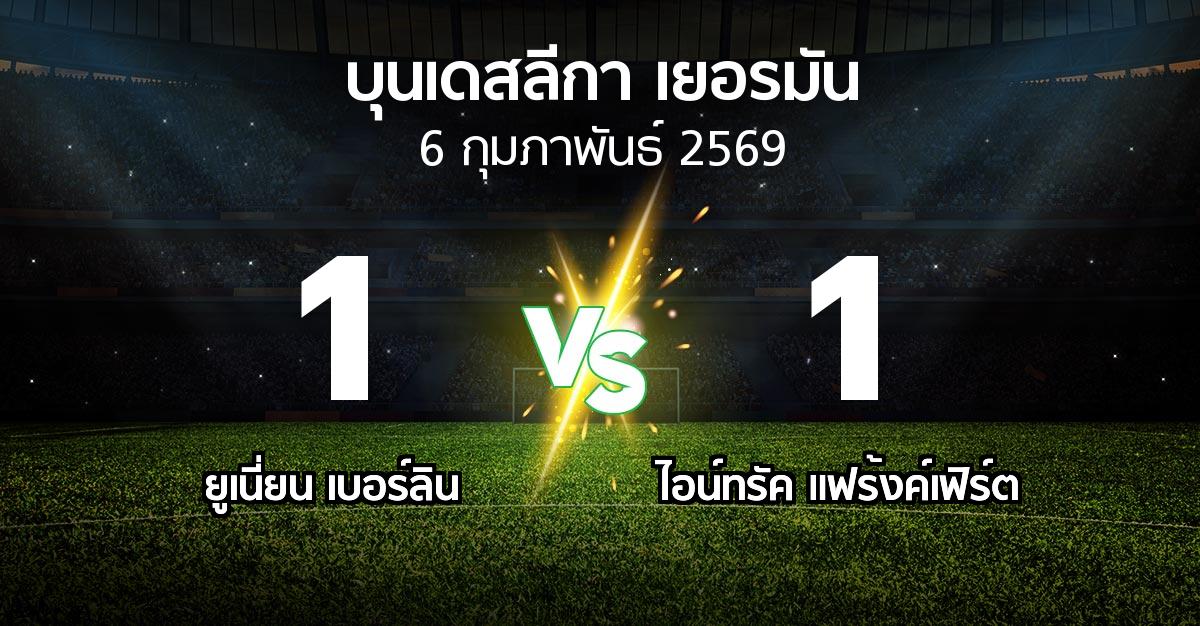 ผลบอล : ยูเนี่ยน เบอร์ลิน vs แฟร้งค์เฟิร์ต (บุนเดสลีกา 2025-2026)