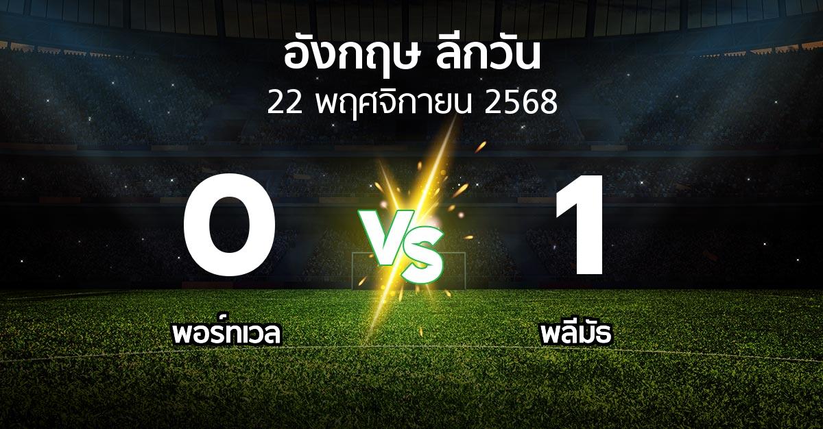 ผลบอล : พอร์ทเวล vs พลีมัธ (ลีกวัน-อังกฤษ 2025-2026)
