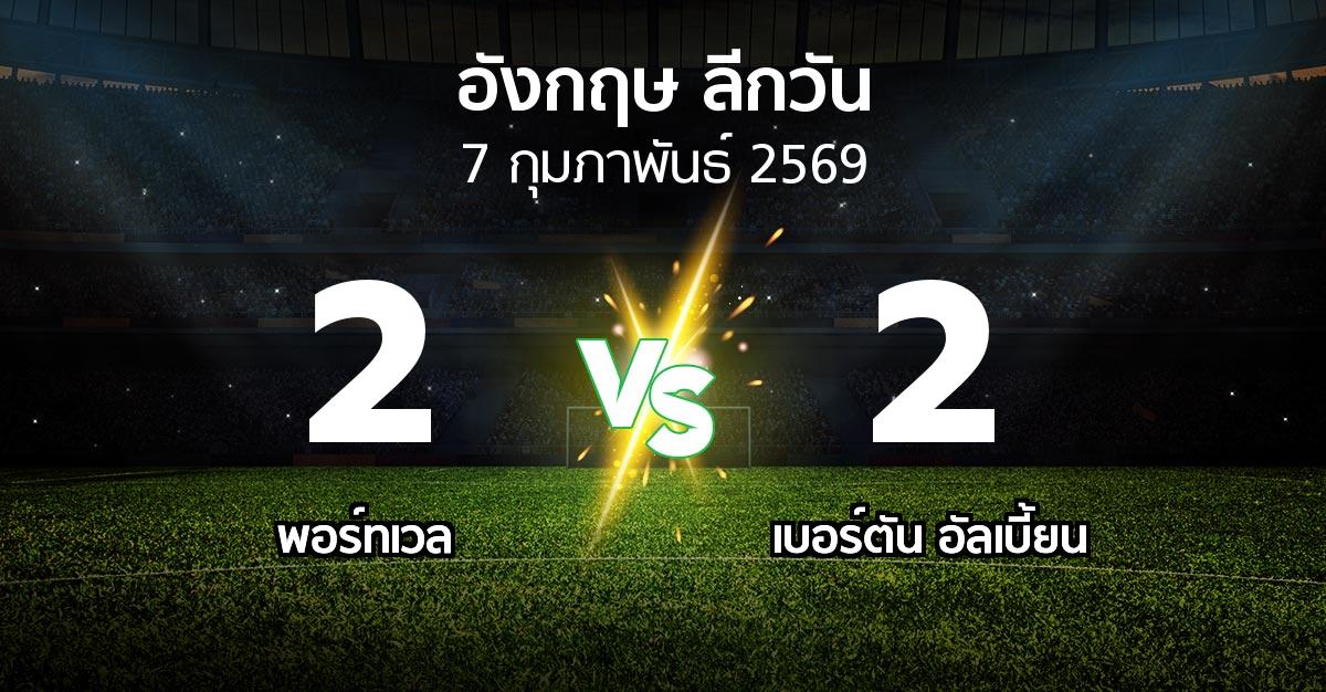 ผลบอล : พอร์ทเวล vs เบอร์ตัน อัลเบี้ยน (ลีกวัน-อังกฤษ 2025-2026)