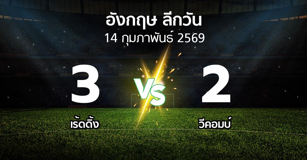 ผลบอล : เร้ดดิ้ง vs วีคอมบ์ (ลีกวัน-อังกฤษ 2025-2026)