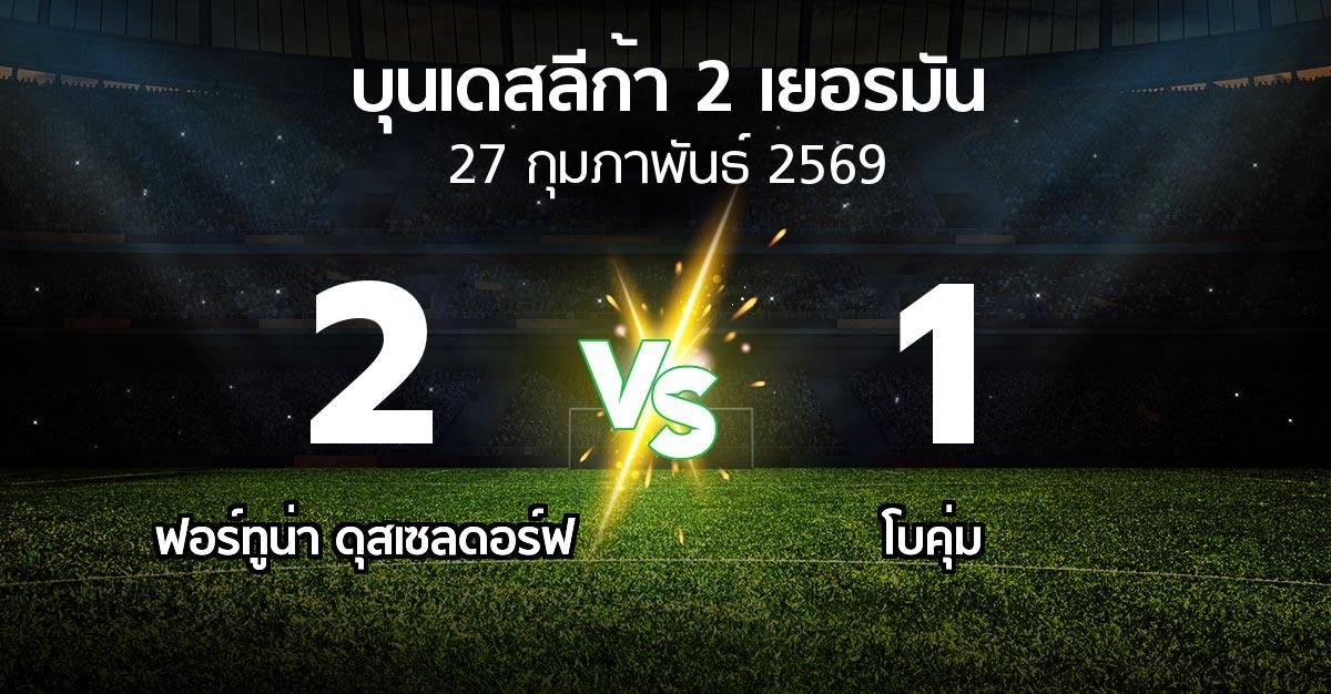 ผลบอล : ฟอร์ทูน่า ดุสเซลดอร์ฟ vs โบคุ่ม (บุนเดสลีก้า-2-เยอรมัน 2025-2026)