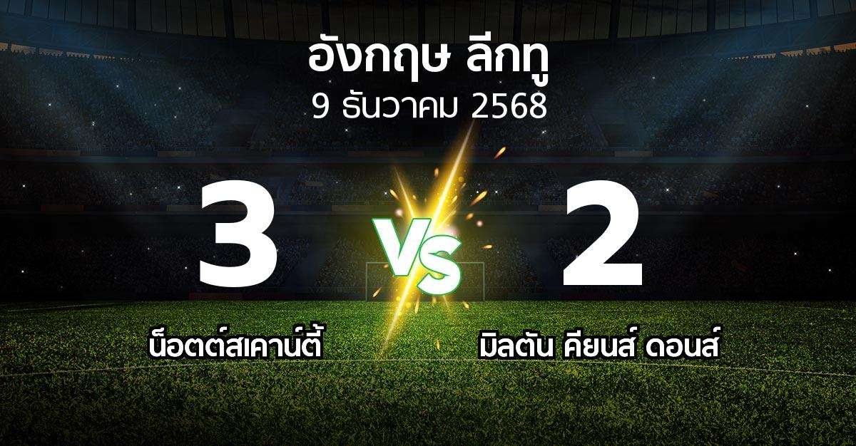 ผลบอล : น็อตต์สเคาน์ตี้ vs มิลตัน คียนส์ ดอนส์ (อังกฤษดิวิชั่น2 2025-2026)