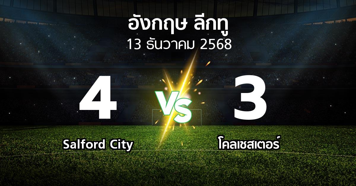 ผลบอล : Salford City vs โคลเชสเตอร์ (อังกฤษดิวิชั่น2 2025-2026)