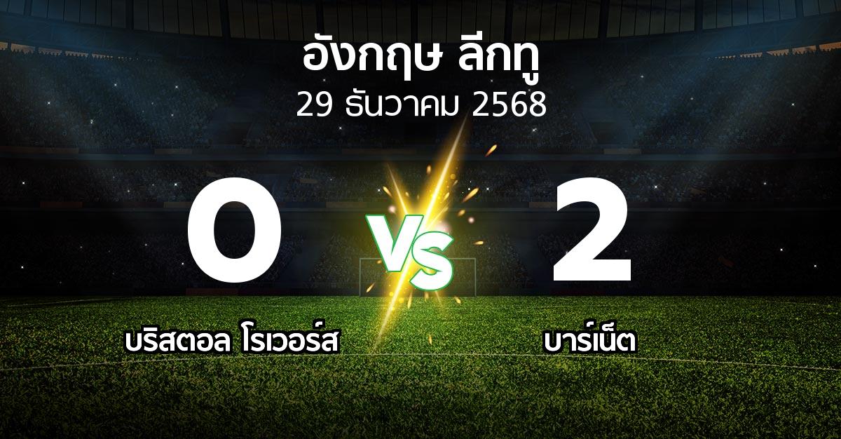 ผลบอล : บริสตอล โรเวอร์ส vs บาร์เน็ต (อังกฤษดิวิชั่น2 2025-2026)