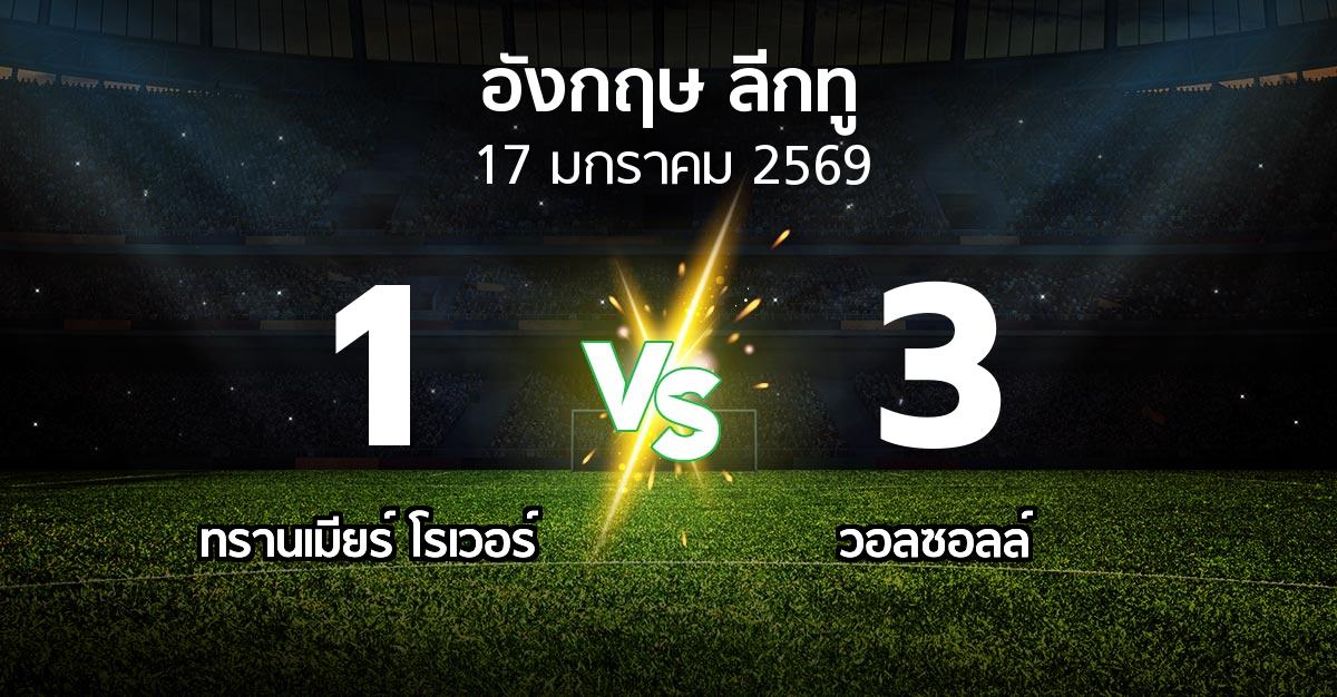 ผลบอล : ทรานเมียร์ โรเวอร์ vs วอลซอลล์ (อังกฤษดิวิชั่น2 2025-2026)