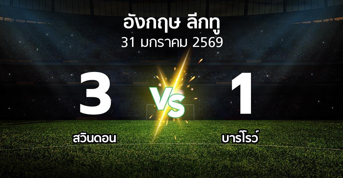 ผลบอล : สวินดอน vs บาร์โรว์ (อังกฤษดิวิชั่น2 2025-2026)