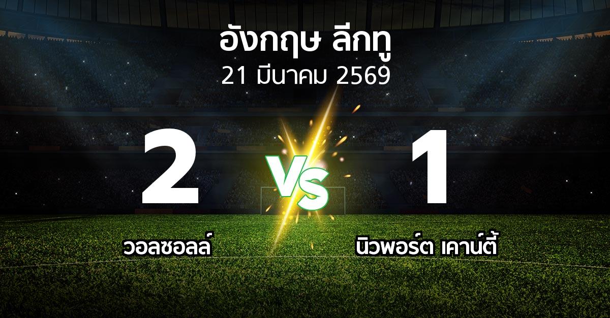 ผลบอล : วอลซอลล์ vs นิวพอร์ต เคาน์ตี้ (อังกฤษดิวิชั่น2 2025-2026)