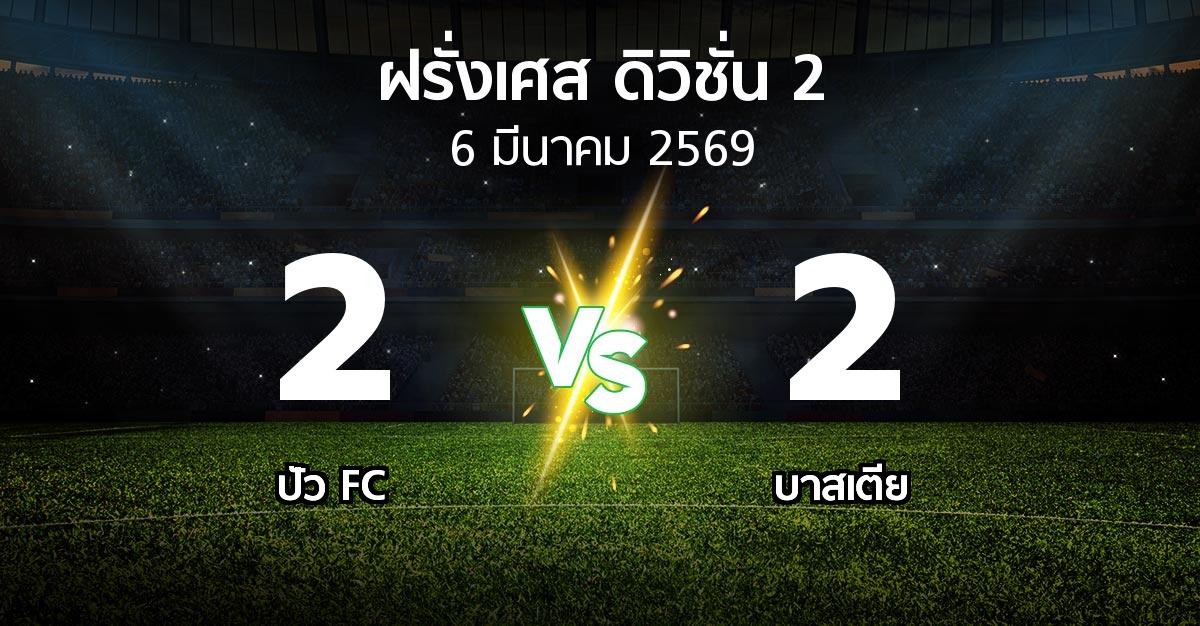 ผลบอล : ปัว FC vs บาสเตีย (ฝรั่งเศส-ดิวิชั่น-2 2025-2026)