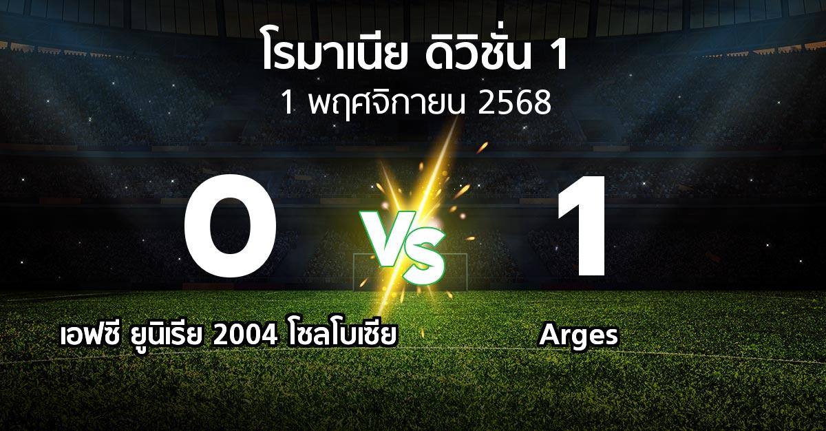 ผลบอล : เอฟซี ยูนิเรีย 2004 โซลโบเซีย vs Arges (โรมาเนีย-ดิวิชั่น-1 2025-2026)