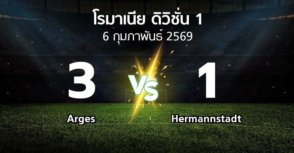 ผลบอล : Arges vs Hermannstadt (โรมาเนีย-ดิวิชั่น-1 2025-2026)