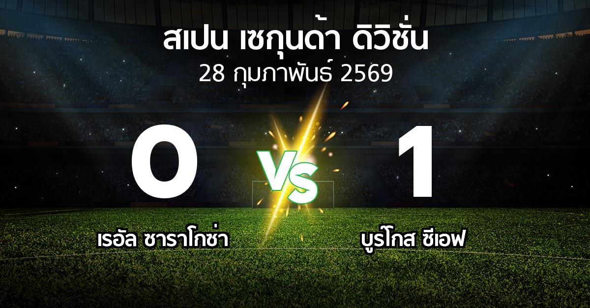 ผลบอล : เรอัล ซาราโกซ่า vs บูร์โกส ซีเอฟ (สเปน-เซกุนด้า-ดิวิชั่น 2025-2026)
